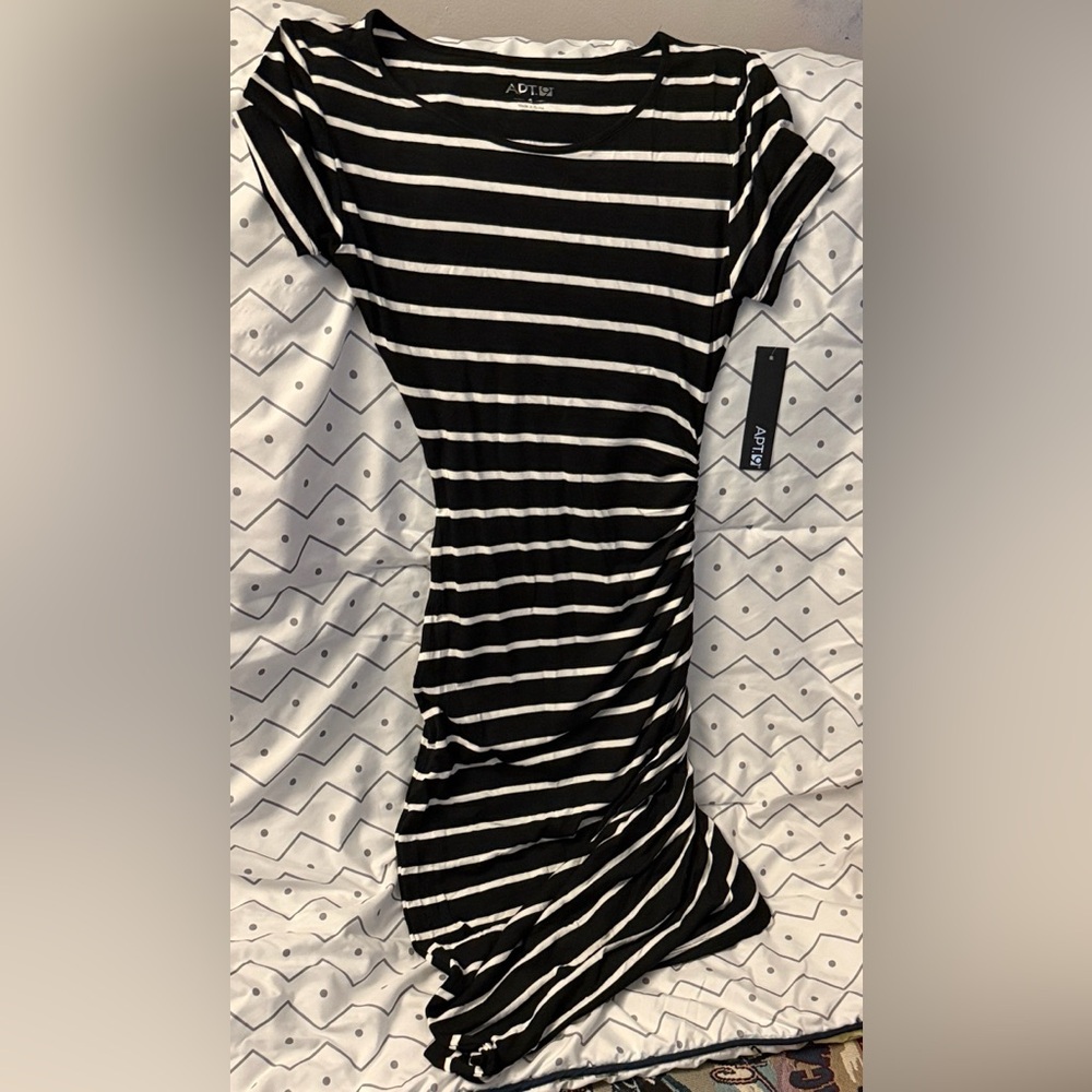 Apt. 9 Black and White Striped Dress